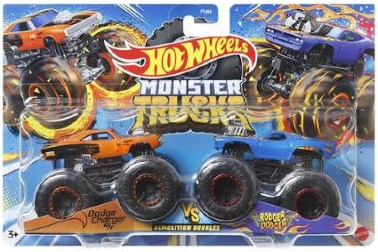 Hot Wheels Monster Trucks Demolition Doubles Dodge Charger & Rodger Dodger